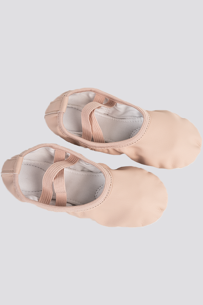 PU LEATHER BALLET SHOES- Split Sole No Drawstring-Pink