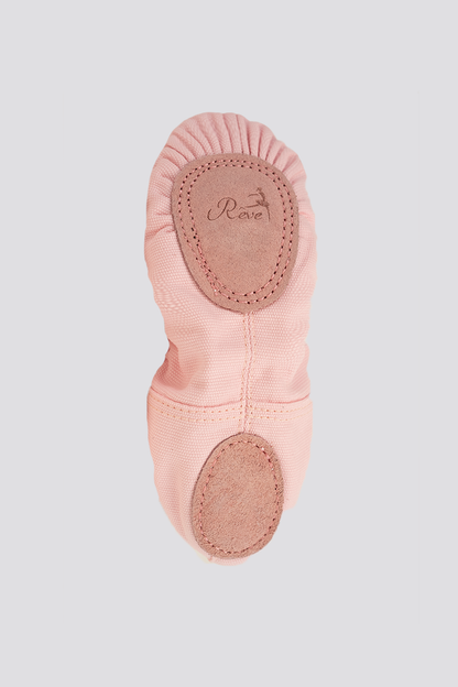 Cross Straps Canvas Ballet Shoes- Split Sole No Drawstring-Pink