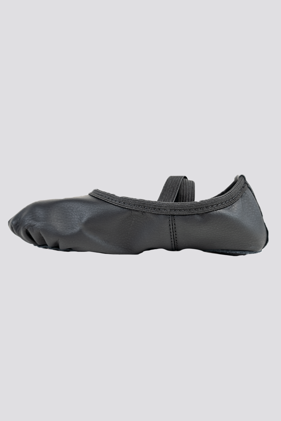 PU LEATHER BALLET SHOES- Full Sole No Drawstring-Black