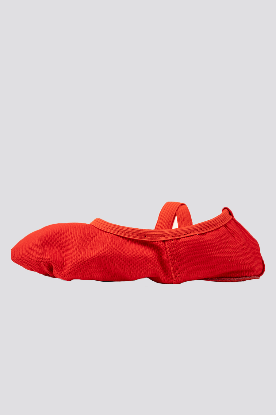 Cross Straps Canvas Ballet Shoes- Split Sole No Drawstring-Red