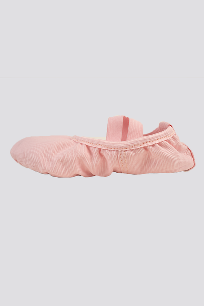 Cross Straps Canvas Ballet Shoes- Split Sole No Drawstring-Pink