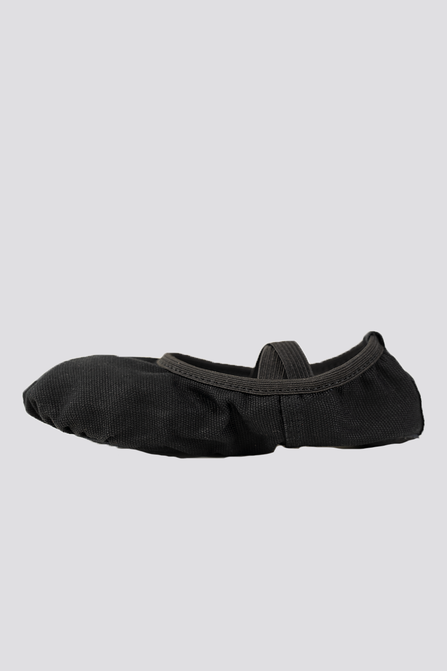 Cross Straps Canvas Ballet Shoes- Split Sole No Drawstring-Black