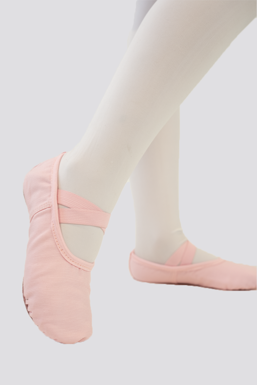 Cross Straps Canvas Ballet Shoes- Split Sole No Drawstring-Pink