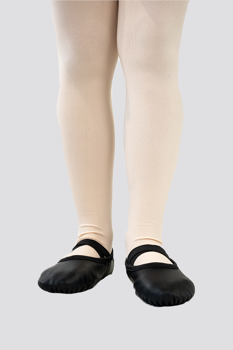 PU LEATHER BALLET SHOES- Full Sole No Drawstring-Black